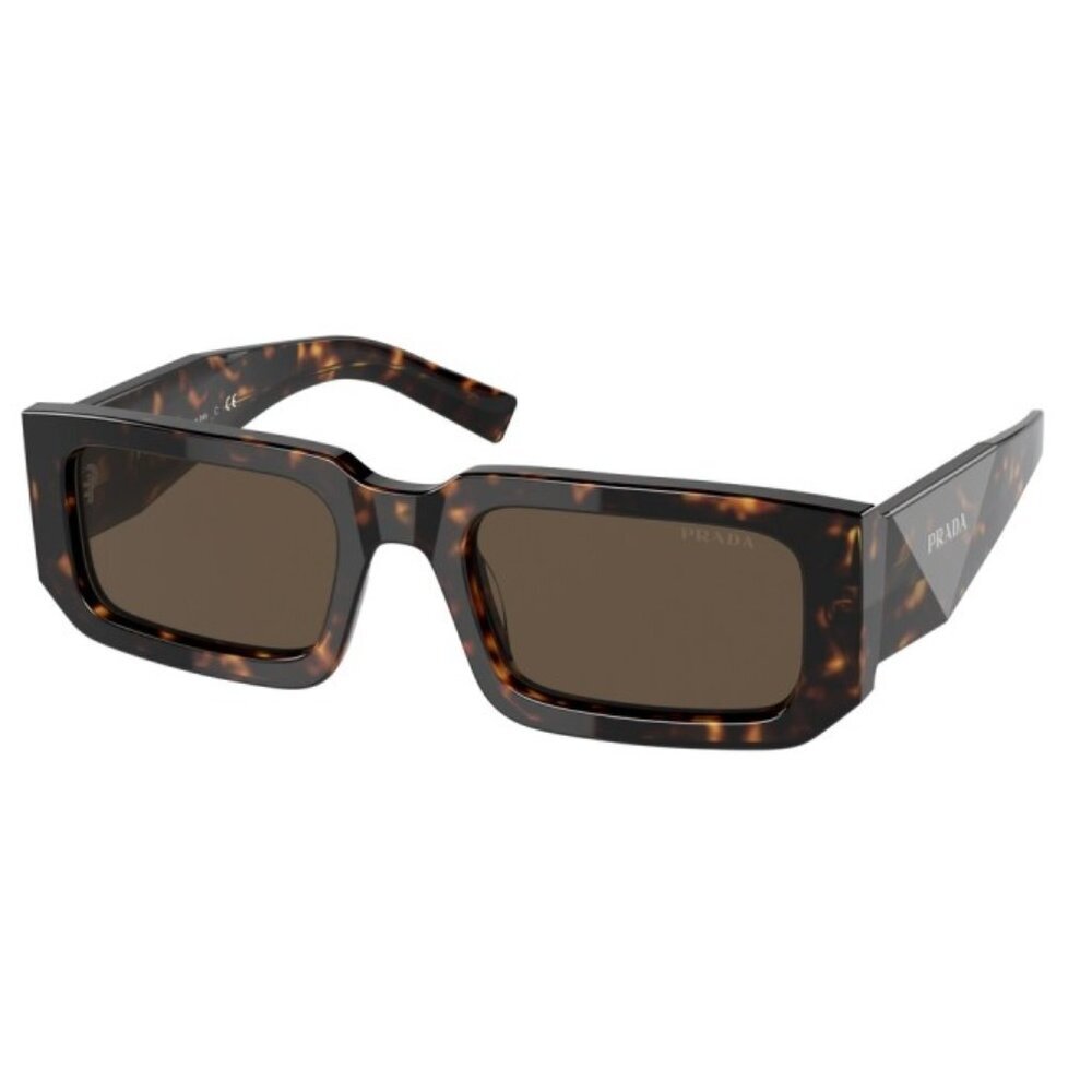 Prada Dark Brown Rectangular Sunglasses